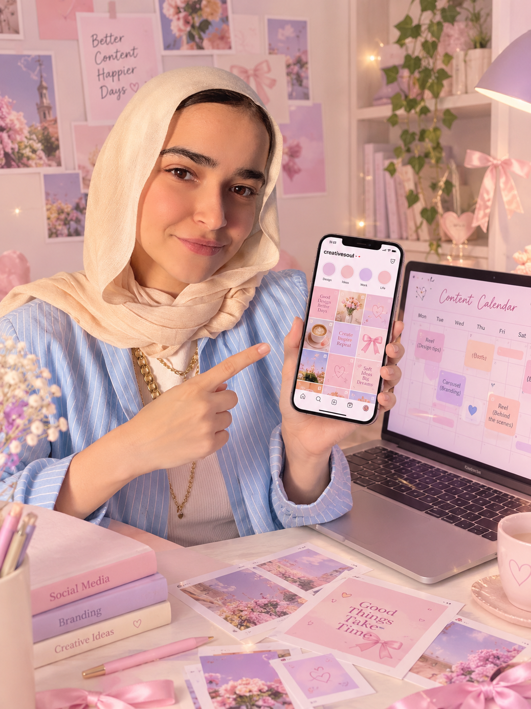 Konouz — Graphic Designer · Dreamy, feminine, playful design